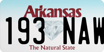 AR license plate 193NAW