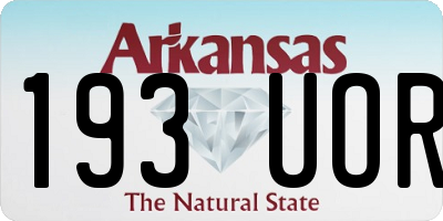 AR license plate 193UOR