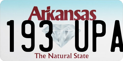 AR license plate 193UPA