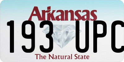 AR license plate 193UPC