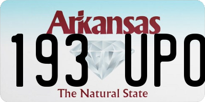AR license plate 193UPO
