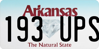 AR license plate 193UPS