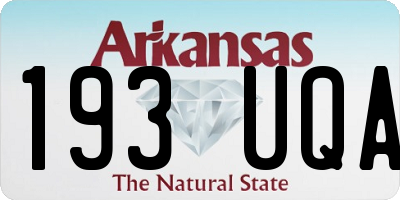 AR license plate 193UQA