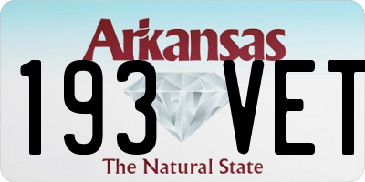 AR license plate 193VET