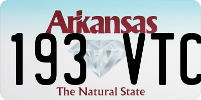 AR license plate 193VTC