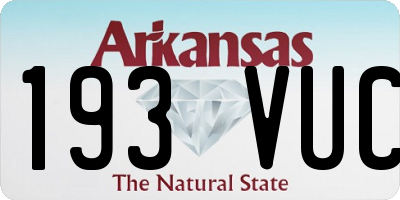 AR license plate 193VUC