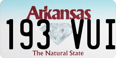AR license plate 193VUI