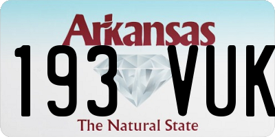 AR license plate 193VUK