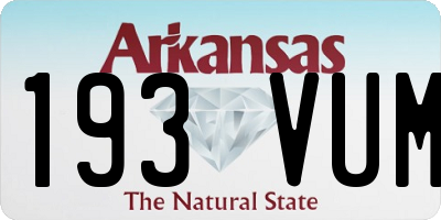 AR license plate 193VUM