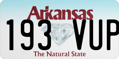 AR license plate 193VUP