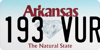 AR license plate 193VUR