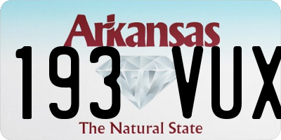 AR license plate 193VUX