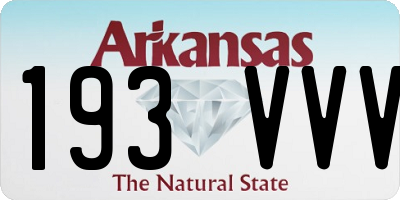 AR license plate 193VVV