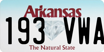 AR license plate 193VWA