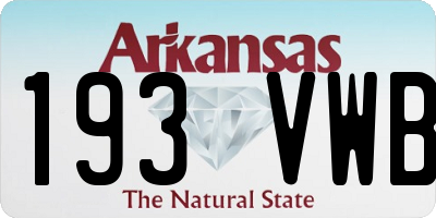 AR license plate 193VWB