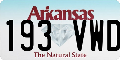 AR license plate 193VWD