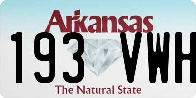 AR license plate 193VWH