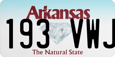 AR license plate 193VWJ