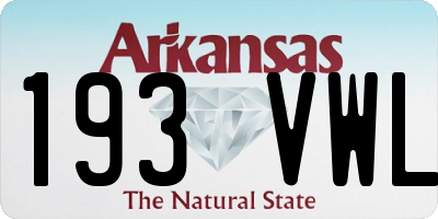 AR license plate 193VWL