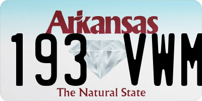 AR license plate 193VWM