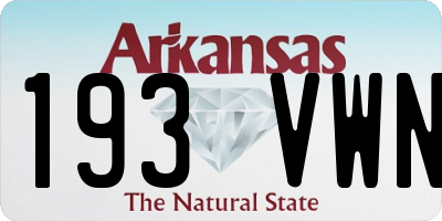 AR license plate 193VWN