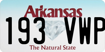 AR license plate 193VWP