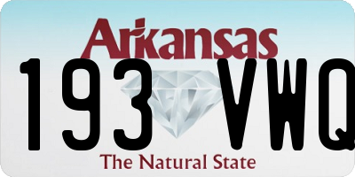 AR license plate 193VWQ