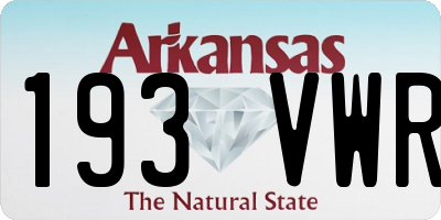 AR license plate 193VWR