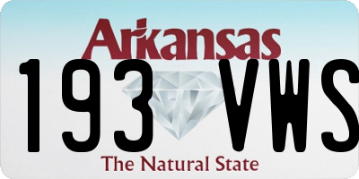 AR license plate 193VWS