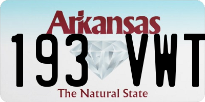 AR license plate 193VWT