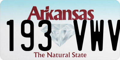 AR license plate 193VWV