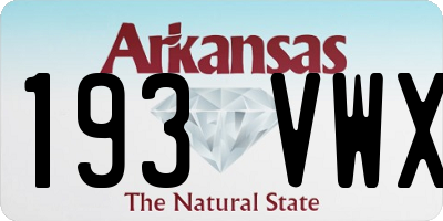 AR license plate 193VWX