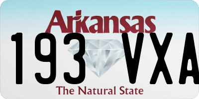 AR license plate 193VXA