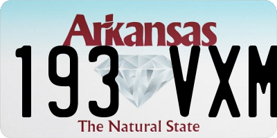 AR license plate 193VXM
