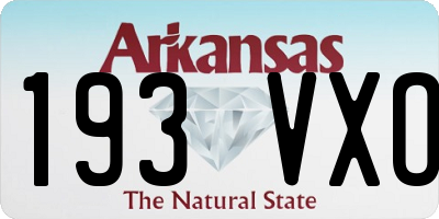 AR license plate 193VXO
