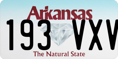 AR license plate 193VXV