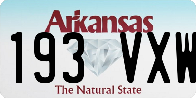 AR license plate 193VXW