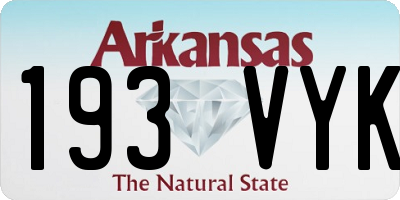 AR license plate 193VYK