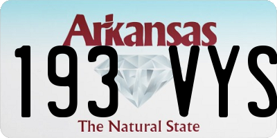AR license plate 193VYS