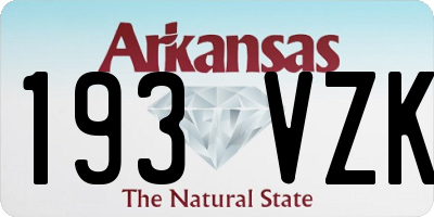 AR license plate 193VZK