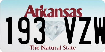 AR license plate 193VZW