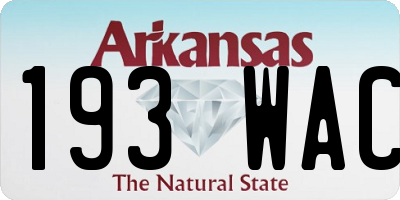 AR license plate 193WAC