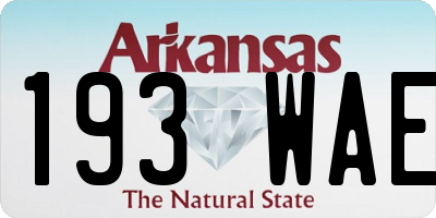 AR license plate 193WAE