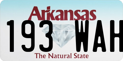 AR license plate 193WAH