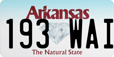 AR license plate 193WAI