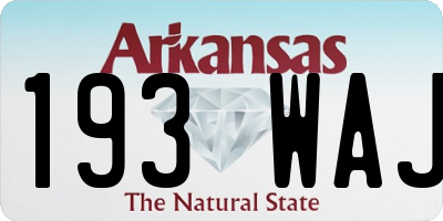 AR license plate 193WAJ
