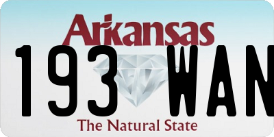 AR license plate 193WAN