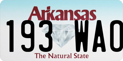 AR license plate 193WAO