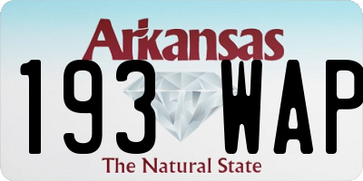 AR license plate 193WAP