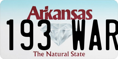 AR license plate 193WAR
